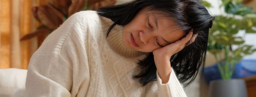 Women tired from perimenopause fatigue.